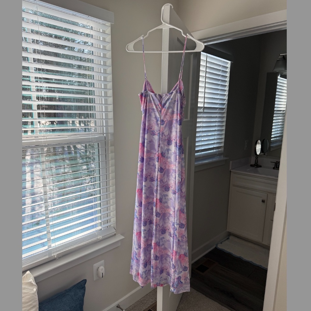 Hello Molly Lavender Floral Dress | Cutout | Romantic Wedding Guest Dress | S - Picture 5 of 5